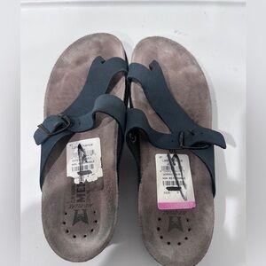 Mephisto Helen Navy blue Nubuck sandal nubuck leather comfort arch support sz 9